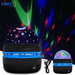 SanjiCook LED 다채로운 별이 빛나는 하늘 프로젝션 램프, 회전 매직 볼 달 별 크리스탈 야간 조명, 침실 장식 조명