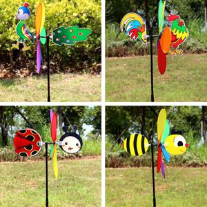 동물 꿀벌 6 색 입체 풍차, 만화 어린이 장난감, 가정 정원 장식, 바람 스피너 소용돌이 마당 장식