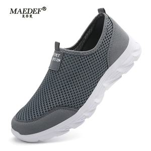 MAEDEF 남성용 여름 캐주얼 신발, 메쉬 통기성 야외 미끄럼 방지 스포츠 신발, 슬립온 로퍼, 플러스 사이즈 38-46