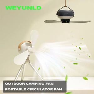 캠핑 선풍기 충전식 데스크탑 휴대용 서큘레이터 무선 천장 전기 선풍기, 보조배터리 LED 조명 리모컨