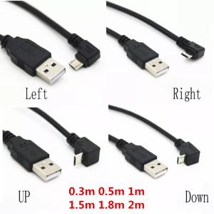 USB 마이크로 USB 수-USB 수 데이터 충전 커넥터 케이블, 상하좌우 90 도 각도, 태블릿용, 5 피트 1m, 25cm, 50cm