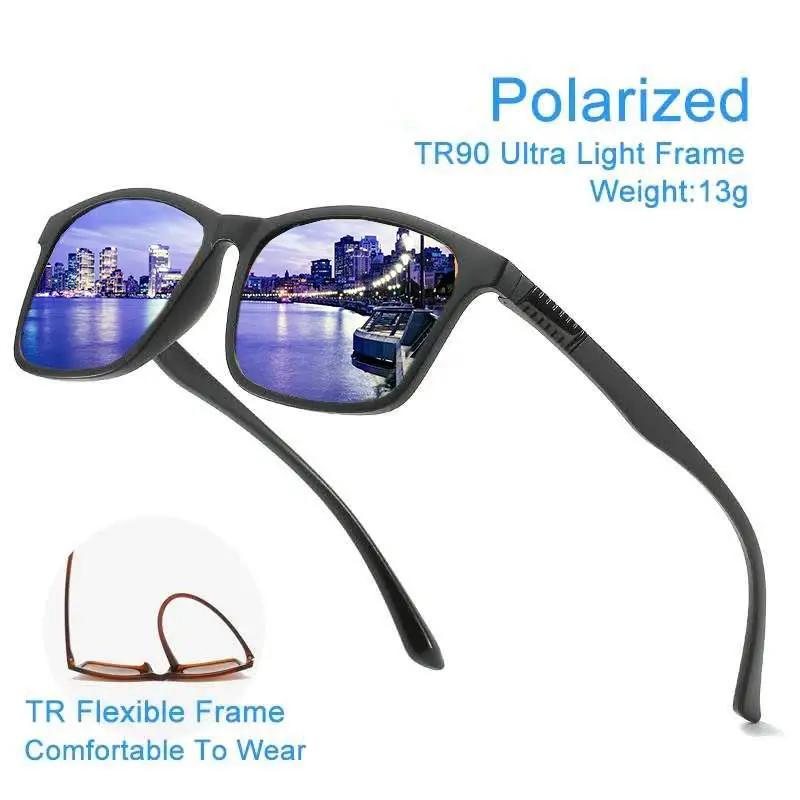 클래식 편광 선글라스, 사각 프레임 운전, 패션 선글라스, 남성 고글, UV400, 브랜드 디자인