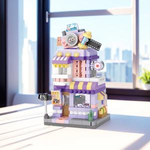 미니 빌딩 블록 도시 풍경 모델 빌딩 블록 장난감, 미니 블록, 창의적 사고, DIY 어린이 장난감, 소녀용