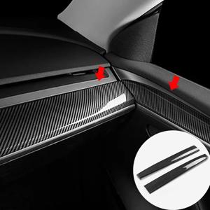 테슬라 모델 3 Y용 대시보드 커버, 자동차 문짝 트림 센터 콘솔 탄소 섬유 ABS 스티커, 인테리어 액세서리, 2017-2021 2022