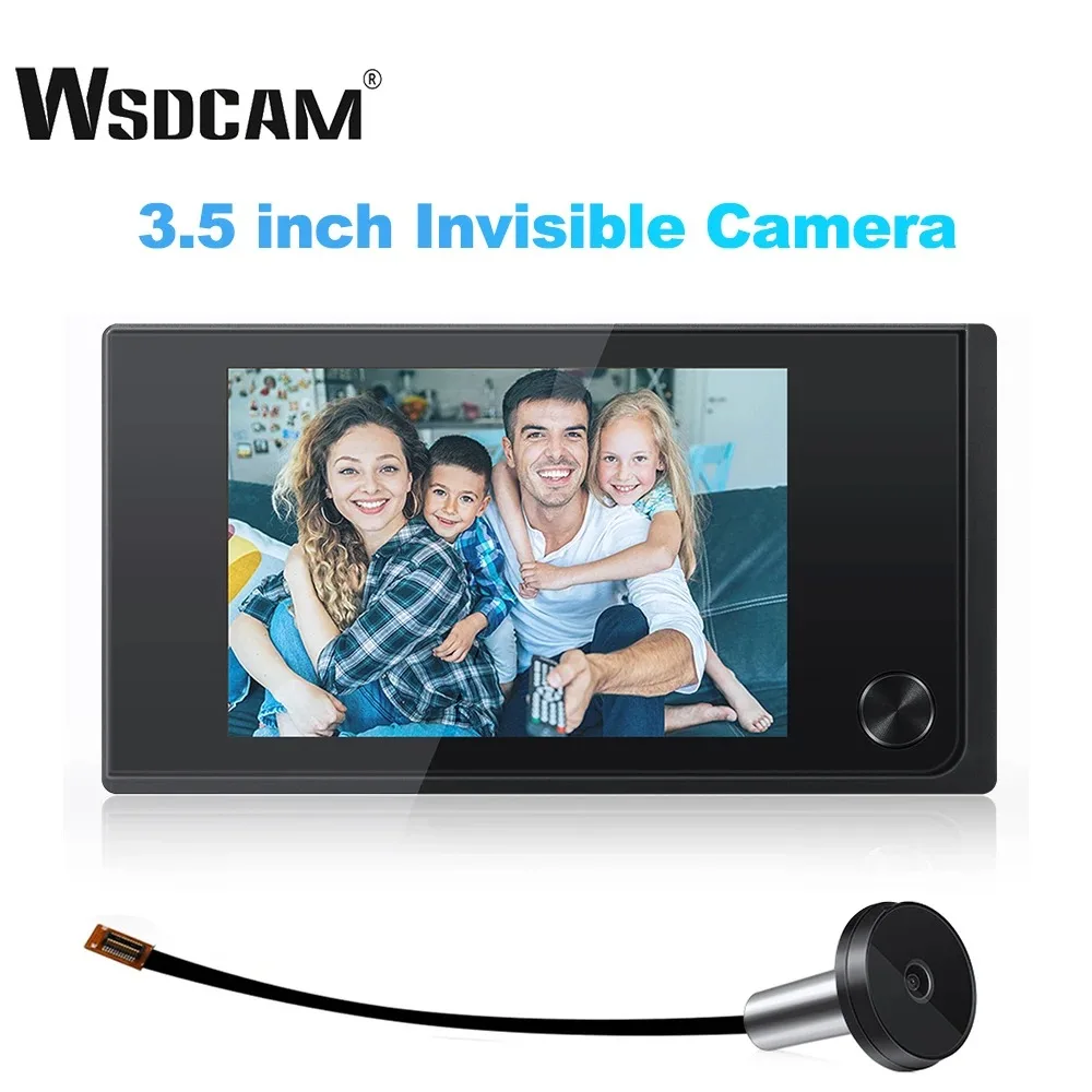 Wsdcam-3.5 인치 카메라 핍홀 초인종, 120 도 도어 뷰어 무선 초인종, 스마트 홈 도어 카메라 모니터 있음