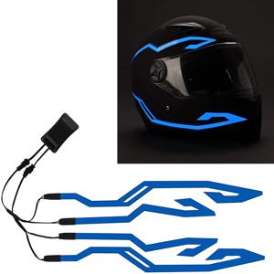 4 in 1 오토바이 헬멧 USB 라이트 야간 라이딩 신호 헬멧 EL 라이트 3 모드, Led 헬멧 라이트 스트립 장식 액세서리 키트