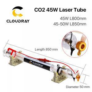 Cloudray CO2 유리 레이저 튜브 파이프, CO2 레이저 조각 절단기용 유리 레이저 램프, 직경 50mm, 55mm, 800mm, 850mm, 45-50W