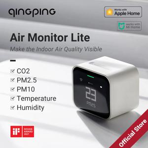 Qingping 애플 홈키트 와이파이 호환 공기질 모니터, 휴대용 CO2 미터 센서, 온도 습도 PM2.5PM10 감지, 5 인 1