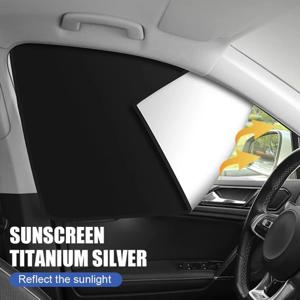 자동차 사이드 윈도우용 햇빛가리개 자외선 차단 단열, 양면 햇빛가리개 티타늄 실버, 자동차 자석 햇빛가리개