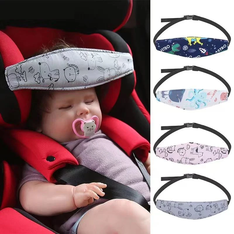 아기 카시트 머리 지지대 조절 가능 유아용 유모차 목 릴리프 스트랩 베개 고정 벨트, 머리 받침, 유아 수면 포지셔너