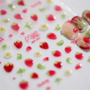 귀여운 젤리 딸기 네일 아트 스티커, 패션 만화 과일 네일 트랜스퍼 슬라이더 데칼, DIY 장식 액세서리, 5D, 1 개