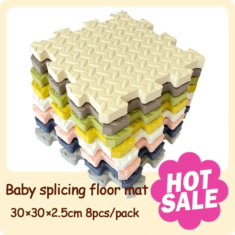 2.5CM 두께 30×30 단색 색상 아기 어린이의 방 게임 매트 카펫 놀이 활동 체육관 매트 퍼즐 환경 보호 매트