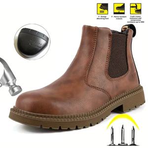 남성용 방수 안전 부츠, 강철 발가락 신발, 충격 방지, 펑크 방지, 파괴할 수 없는 스포츠 보호 안전 신발