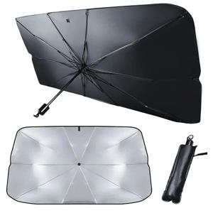 차량용 고무 햇빛가리개 우산, 자외선 차단 접이식, 높은 차양, 앞 유리, 높은 차양 실버 햇빛가리개