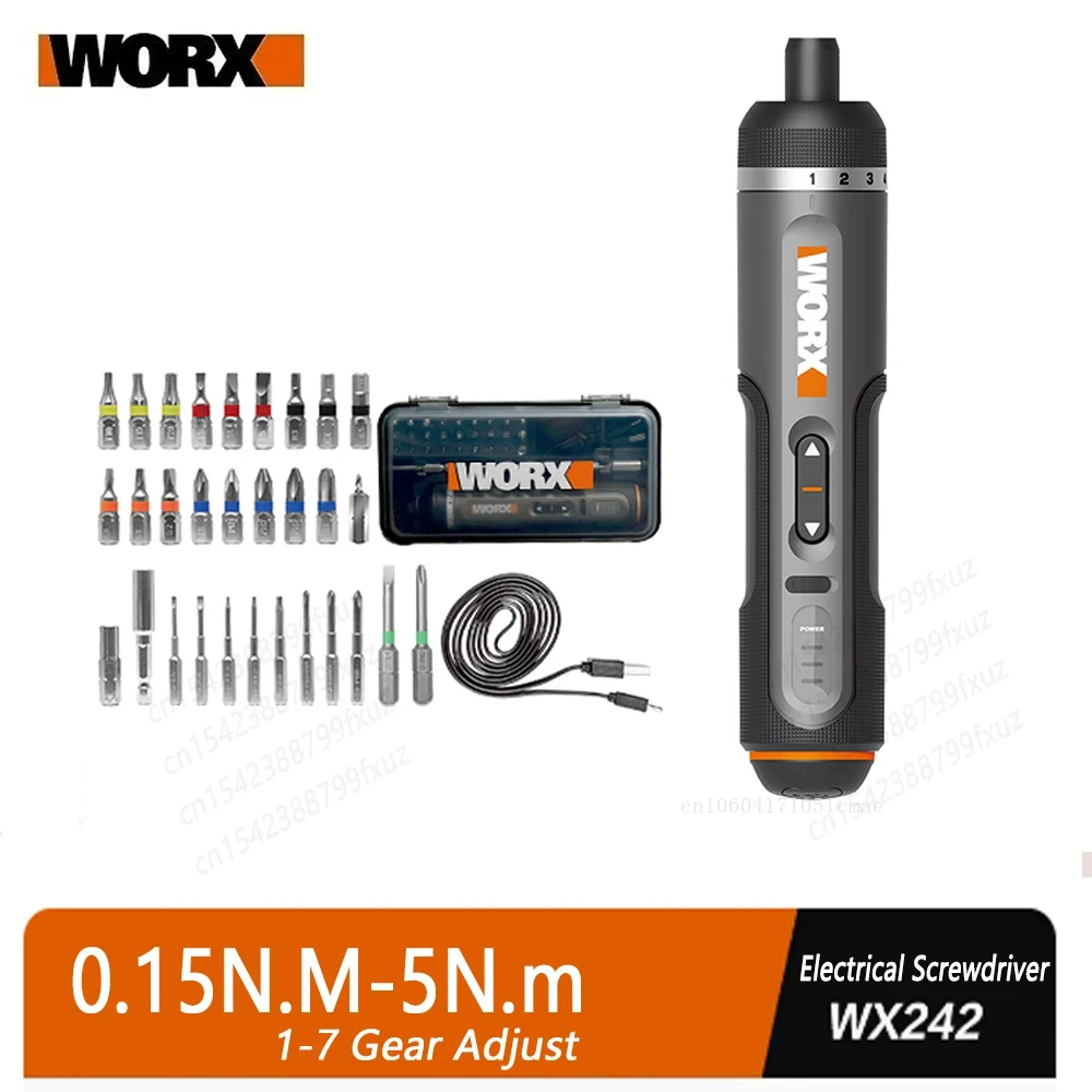 WORX WX242 스마트 무선 전기 스크루 드라이버 세트, USB 충전식 30 비트 세트, 미니 드릴 전동 공구, 4V
