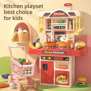 어린이용 현실적인 척 놀이 요리 장난감, 요리사 플레이 세트, 주방 액세서리, 조명 및 소리, 유아 여아, 3 세 이상