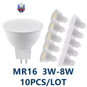 가정용 에너지 절약 실내 전구 테이블용 LED 스포트라이트, 빔 각도 38/120 도, MR16, GU5.3, 220V, AC110V, AC/DC12V, 3W-8W