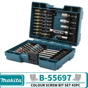 Makita B-55697 컬러 나사 비트 세트, 43PC 드라이버 전동 공구 액세서리