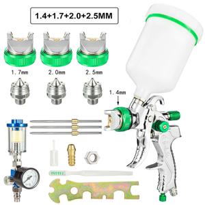 HVLP 전문가용 스프레이 건, 스틸 노즐, 중력 스프레이 건, 휴대용 자동차, DIY 페인트 키트, 1.4mm, 1.7mm, 2.0mm, 2.5mm