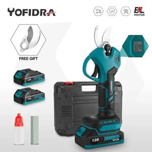 Yofidra 브러시리스 전기 전정 가위, 무선 과일 나무 분재 전정 가위, Makita 18V 배터리, 2 단 기어, 30mm