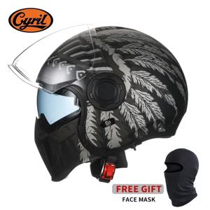모듈러 오토바이 풀 페이스 오픈 페이스 헬멧, 이중 렌즈 DOT ECE 승인 시릴 OP12A, 남녀공용 레트로 스쿠터 헬멧
