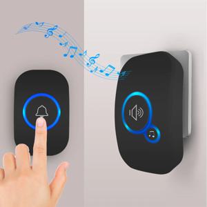 Fuers 무선 스마트 초인종 홈 보안 알람 Welcome Doorbell LED Light 32 방수 버튼이있는 노래 쉬운 설치