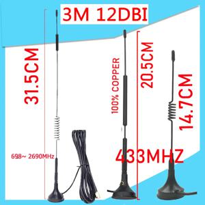 12dbi 5dbi 433Mhz 차량용 안테나 lora 4G 698 ~ 2690MHz 안테나 SMA 수 커넥터 마그네틱 베이스 IOT 신호 부스터 무선 리피터