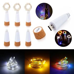 2m 20 LED 코르크 병 요정 빛 USB 충전식 침실 홈 파티 웨딩 크리스마스 실내 장식 문자열 램프