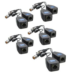 CCTV 동축 BNC 비디오 파워 발룬 트랜시버-CAT5e 6 RJ45 커넥터, HJ55 변속기 케이블, 5 쌍