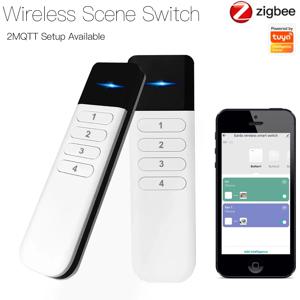 4key Button Tuya ZigBee 무선 휴대용 원격 제어 12 장면 스위치 Smart Life Home Assistant zigbee2mqtt와 호환 가능