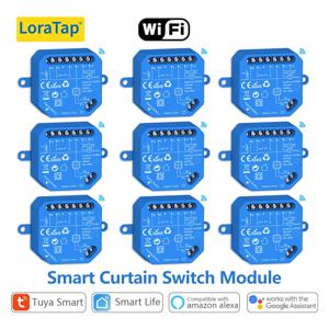 LoraTap Tuya 스마트 롤러 셔터 커튼 블라인드 스위치, 관형 모터 비율, 구글 홈 알렉사로 원격 음성 제어