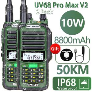 Baofeng UV-68 프로 MAX V2, IP68 방수 워키토키 CB 라디오, UV9R 5R 프로 UV10R UV16 플러스 최대 거리 업그레이드, 2023 2 개