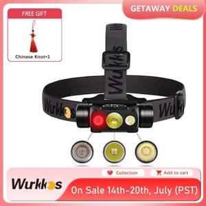 Wurkkos HD50 헤드램프, 충전식 21700 헤드라이트, 4000lm, XHP50.3 HI, LH351D, 660nm 레드 라이트 툴램프, 마그네틱 테일 캠프 라이트, 2A