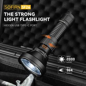 Sofirn LED 전술 손전등 C타입 충전식, 강력한 21700 토치, 캠핑 EDC 손전등, SF26, SFT40, 6000K