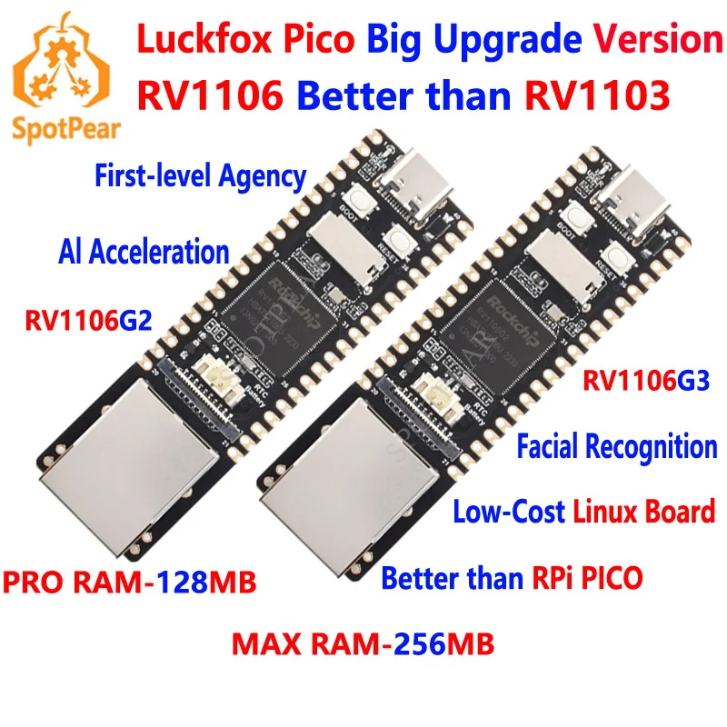 Luckfox Pico Pro Max Linux RV1106, Rockchip AI 보드 ARM Cortex-A7/RISC-V, Raspberry Pi Pico보다 우수