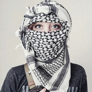 2024 새로운 군사 전술 사막 히잡 스카프, 이슬람 머리 스카프, 이슬람 아랍 Keffiyeh 머리 목 스카프, 남녀 랩