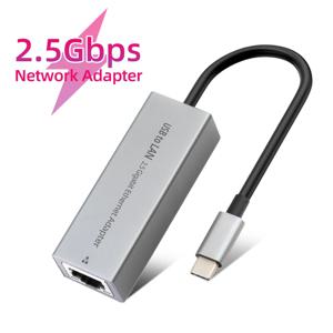 2.5G USB 이더넷 어댑터, 2500Mbps USB3.0 C타입 to RJ45 랜 유선 이더넷 기가비트 어댑터, 맥북 아이패드 프로용 네트워크 카드