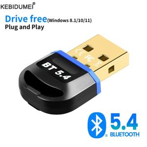 PC 스피커용 USB 블루투스 5.4 5.3 동글 어댑터, 무선 마우스 키보드 음악 오디오 리시버 송신기 드라이브 무료