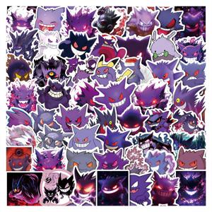 귀여운 포켓몬 Gengar 만화 스티커 데칼, DIY 장식, 노트북 휴대폰 여행 가방, 노트북 냉장고, 카와이 그래피티 장난감, 10 개, 30 개, 50 개