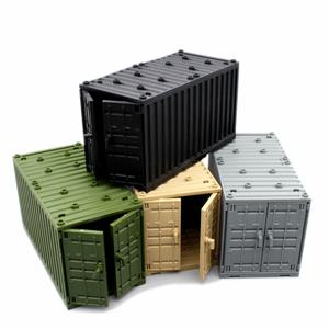 MOC 남아용 군사 컨테이너 빌딩 블록 상자 장난감, WW2 전쟁 기반 기술 벽돌, 창의적인 DIY 쥬게 블로크, Brinquedos