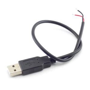 0.3/1/2M DC 5V USB 2.0 유형 A 남성 2 핀 케이블 전원 공급 장치 어댑터 스마트 장치 충전 DIY 커넥터 와이어 H10