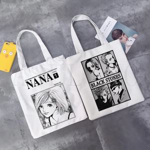일본 만화 애니메이션 나나 오사키 숄더백, 캐주얼 대용량, 재사용 가능한 토트, 빈티지 하라주쿠, 카와이 여성 캔버스 백