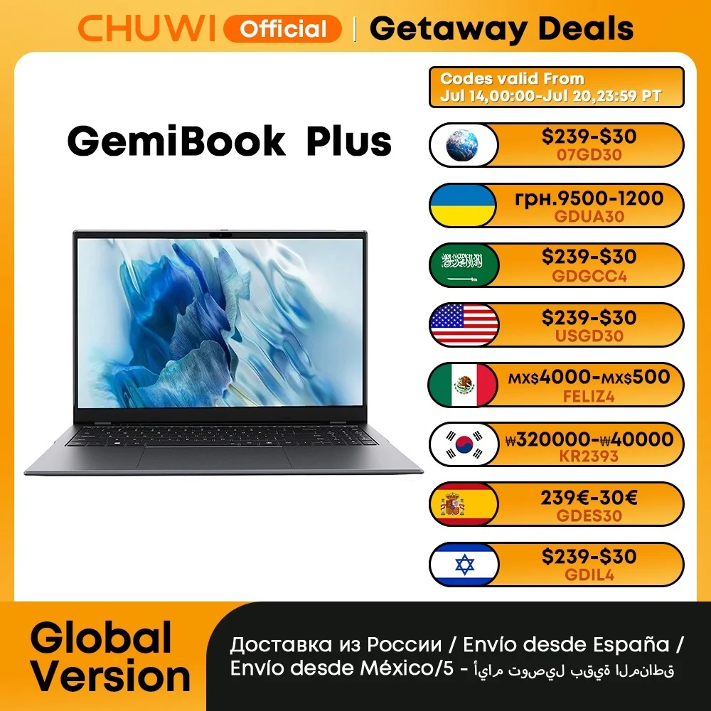 CHUWI GemiBook Plus 노트북, 15.6 인치 인텔 N100 그래픽, 12 세대 1920x1080P, 16GB RAM, 512GB SSD, 냉각 선풍기, 윈도우 11