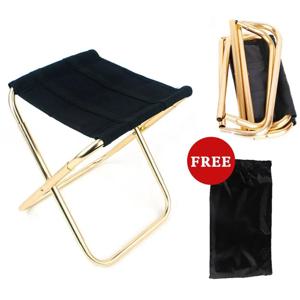 야외 캠핑 의자, 황금 알루미늄 합금 접이식 의자, 가방 포함, 스툴 시트, 낚시 캠핑
