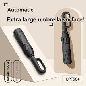 링 버클 디자인 완전 자동 우산 남성용, 접이식 초대형, 강한 여성 햇빛가리개, 이중 우산, 20 리브