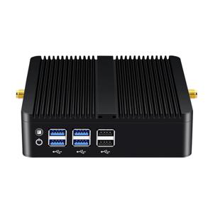 인텔 코어 i7 팬리스 미니 PC, HTPC, HDMI, VGA 디스플레이, 8x USB, 300Mbps, 와이파이, 기가비트 이더넷 지지대, 윈도우 10, 리눅스, 4500U