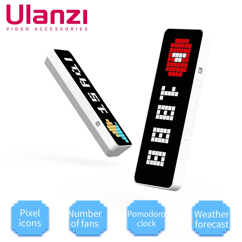 Ulanzi-TC001 스마트 픽셀 시계, 유튜브 팔로워 동시 일기 예보 기능 픽셀 화 메시지 표시