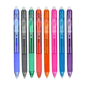 매직 지울 수 있는 펜 프레스 젤 펜 세트, 지울 수 있는 리필 로드 젤 잉크 문구 개폐식 펜, 세척 가능한 핸들 로드, 8 가지 색상, 0.7mm