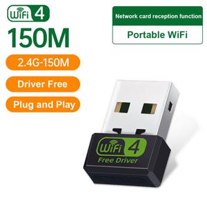 150Mbps USB 와이파이 어댑터, 2.4G 와이파이 네트워크 카드, USB 이더넷, PC 노트북 데스크탑 리눅스 윈도우 와이파이 리시버 USB 동글