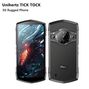 Unihertz Tick Tock 5G 견고한 스마트폰, 안드로이드 128/256GB 48MP 카메라 핸드폰, 6000mAh 휴대폰, 듀얼 스크린 IP 68 방수